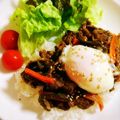 ＯＢＵ's cooksnap of when they made 温玉のっけ！甘辛焼肉丼deワンプレート♪.
