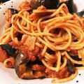 chie☆ryuno's cooksnap of when they made 簡単☆ナスとベーコンのトマトソースパスタ.