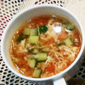 てふてふ77's cooksnap of when they made 簡単！キュウリとトマトの中華風卵スープ.