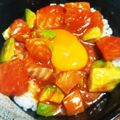 ７２３'s cooksnap of when they made ランチに♪アボカド＆サーモン☆ユッケ丼☆.