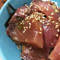 りっぴー・とーま's cooksnap of when they made 生姜のきいたハマチのヅケ丼.