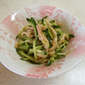 marriott's cooksnap of when they made 鶏皮ときゅうりの和え物.
