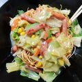 ジャイＢ's cooksnap of when they made インスタントの豚骨ラーメンで簡単皿うどん.