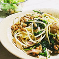 はちみつひみつ's cooksnap of when they made 簡単！ほうれん草とたっぷり納豆パスタ。.