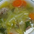 TaniYuri's cooksnap of when they made 白菜と豚肉の”かんたん”ニンニクスープ.