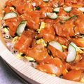 pinkあゆみん's cooksnap of when they made サーモンのブラックペッパー漬け丼.