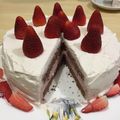 Remtan's cooksnap of when they made ココアスポンジの♪いちごムースケーキ.