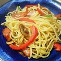 kyoka2007's cooksnap of when they made ウインナーとピーマンのペペロンチーノ.
