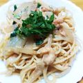 ellie21's cooksnap of when they made ヘルシー★エビときのこの明太豆乳パスタ.
