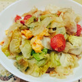 ｺｱﾗ's cooksnap of when they made 簡単♪ トマト・たまご・レタスの炒め.