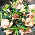えむいー's cooksnap of when they made ほうれん草とベーコンのバター炒め【賄い】.