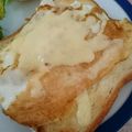 eiyoushi's cooksnap of when they made 目玉焼きのせカレーマヨトースト(´ω`).