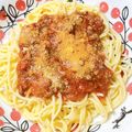 sanahey530's cooksnap of when they made ☆スパゲッティ ミートソース☆.