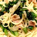 はしの3's cooksnap of when they made 菜の花とベーコンのパスタ.