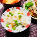 リーナママ♡'s cooksnap of when they made グリンピースと桜えびの炊き込みごはん.
