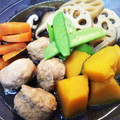 RONAKUNA's cooksnap of when they made かぼちゃとれんこんと鶏団子の煮物.