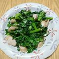 よっしー食堂's cooksnap of when they made 春菊とにんにくのオリーブオイル炒め.