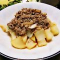 今日の勝家御膳's cooksnap of when they made 大根の煮物☆ひき肉あんかけ.