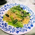 ぽんこ♡'s cooksnap of when they made 簡単☆極旨！しらすと小松菜のピリ辛パスタ.