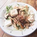 」りふ's cooksnap of when they made 炒めたキノコをのせた水菜と豆腐のサラダ.
