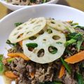 柳さき's cooksnap of when they made ヘルシーで美味しい♡蓮根INプルコギ.