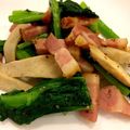 大海原's cooksnap of when they made 菜の花とベーコンの炒め物.