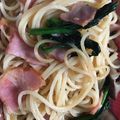 クックBFK6UW☆'s cooksnap of when they made ほうれん草とベーコンのぺぺたまパスタ.