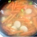 ３匹の大ぶたママ's cooksnap of when they made おさかなソーセージのカラフルスープ.