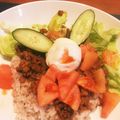 asaママ's cooksnap of when they made 簡単！ハンバーグなしのロコモコ丼風♡.