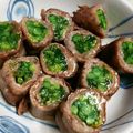 ハチ8コロ8's cooksnap of when they made 菜の花の牛肉巻きで春のお浸し✿.