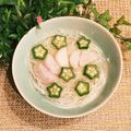 なつき☆ミ's cooksnap of when they made 里芋とおくらの煮麺　素麺消費簡単に♡.