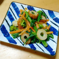 なぴりんご's cooksnap of when they made なばなと人参とちくわの生姜味噌炒め.