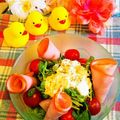 ももちゃんのれしぴ's cooksnap of when they made 超簡単【豆苗とカニカマのシーザーサラダ】.