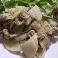 yumipoyos's cooksnap of when they made 大根と豚こま肉のマヨネーズソテー.