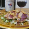 ダイナマイト漆黒's cooksnap of when they made ニンニクと生姜をきかせた焼き鰹のお刺身.