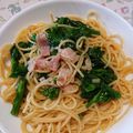 MIZU14's cooksnap of when they made 菜の花とアンチョビベーコンのパスタ.