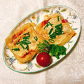 yesmama's cooksnap of when they made キムチの油揚げピザ風.