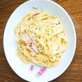 ペコミルク。's cooksnap of when they made 濃厚カルボナーラワンポットパスタ☆.