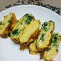 のり子のおかず♪'s cooksnap of when they made 菜花、チーズ入り江戸前卵焼き.