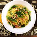 マイとクロの幸せ生活's cooksnap of when they made 菜の花とベーコンのパスタ.