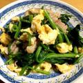 micchily's cooksnap of when they made ほうれん草と豚肉と卵の炒め物.