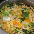 うお月's cooksnap of when they made ほうれんそうと豚肉と卵のあったかうどん.