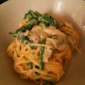 おしゃわさん's cooksnap of when they made サラダチキンとほうれん草のクリームパスタ.