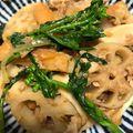 猫のしっぽ♡'s cooksnap of when they made 菜の花と蓮根炒め.