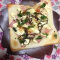 ぽぽきゅ's cooksnap of when they made 紫蘇＊生姜香る❀ベーコン×玉葱和トースト.