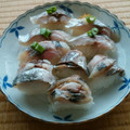 鳥風光's cooksnap of when they made アジの押し寿司 にぎり寿司 駅弁風.