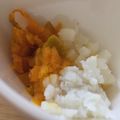 ちょこ05's cooksnap of when they made 離乳食*中期～『大根と白身魚の南瓜和え』.