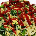 クック64OY6U☆'s cooksnap of when they made 【菜食】春菊とこんにゃくの卵炒め.