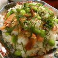 ☆Rokko☆'s cooksnap of when they made ✴︎枝豆入り焼き鮭の親子寿司♡大葉散らし.