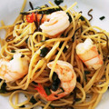 あやママ☆♪'s cooksnap of when they made ネギどっさり♡海老の塩昆布パスタ.